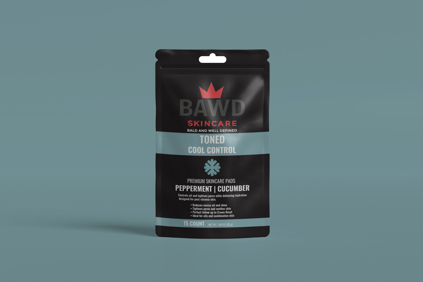 BAWD Toned Cool Control Oil Control Toner Pads (15 Count)